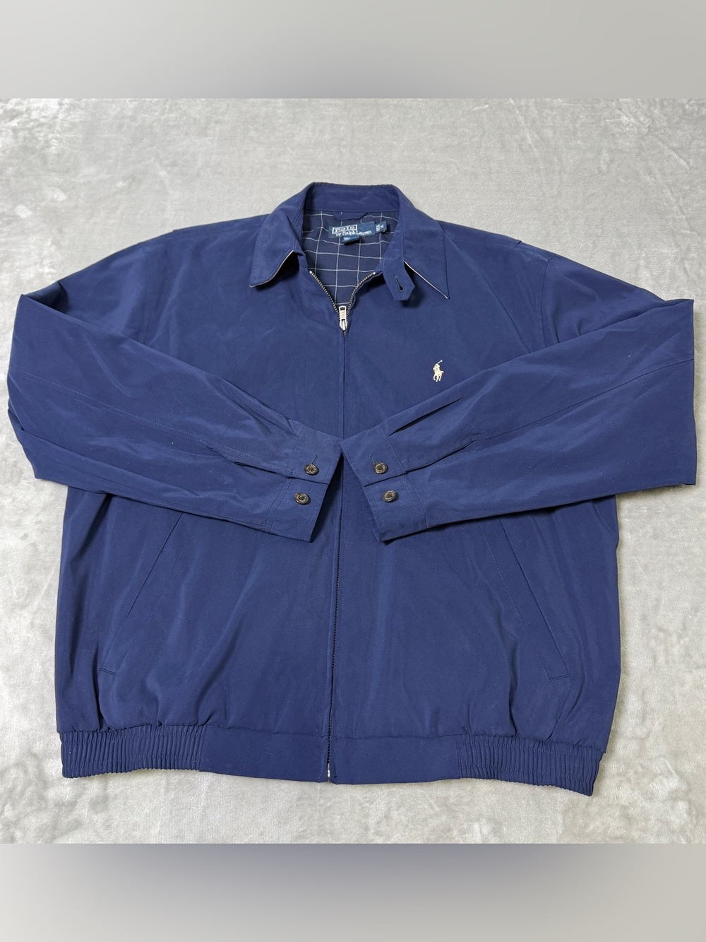 Vintage 90's Polo Ralph Lauren Harrington Windbreaker Jacket Navy Blue Men's M
